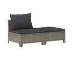 7 Piece Garden Lounge Set with Cushions Grey Poly Rattan