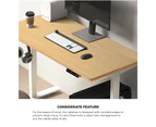 Oikiture 160cm Electric Standing Desk Single Motor Height Adjustable Motorised Sit Stand Desk Rise OAK