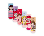 Disney Princess Girls Characters Socks (Pack of 6) (Multicoloured) - NS7630