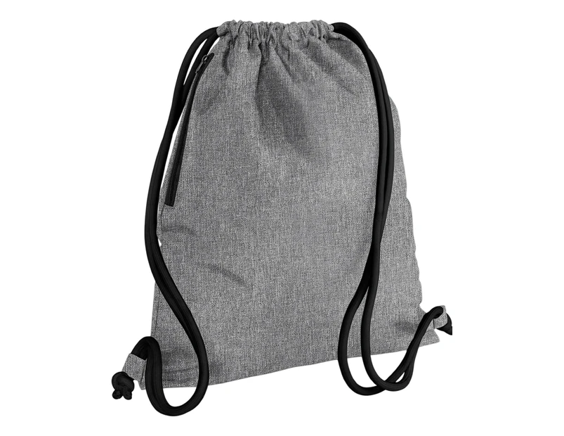 Bagbase Icon Drawstring Bag (Grey Marl/Black) - PC5456