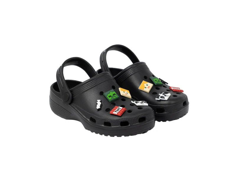 Minecraft Childrens/Kids Charm Clogs (Black) - NS7621