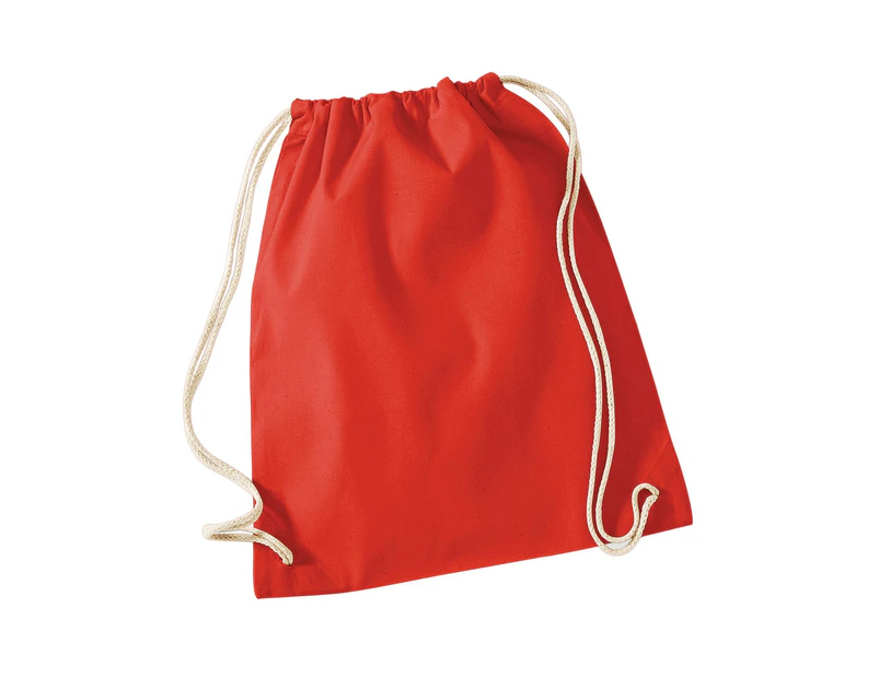 Westford Mill Cotton Drawstring Bag (Bright Red) - PC5783