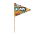 Hong Kong Local Food And Place Toothpick Triangle Cupcake Toppers Flag