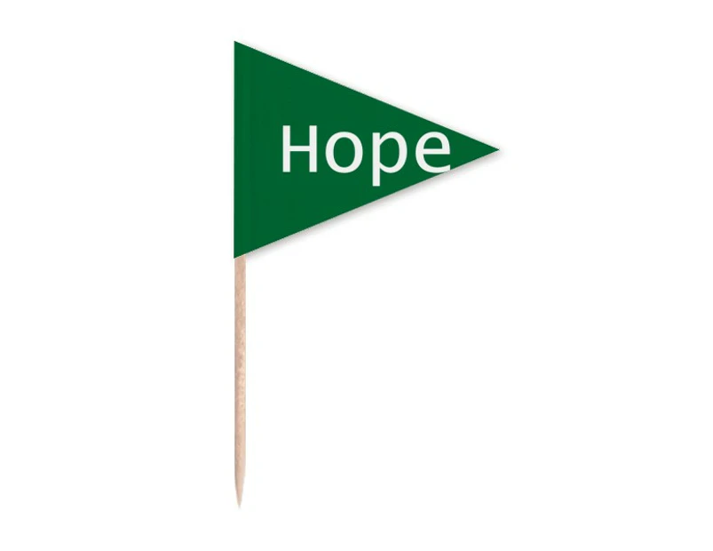 Hope Word Inspirational Quote Sayings Toothpick Triangle Cupcake Toppers Flag