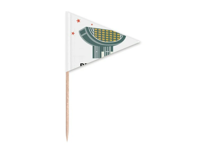 Hong Kong Space Museum Art Deco  Fashion Toothpick Triangle Cupcake Toppers Flag