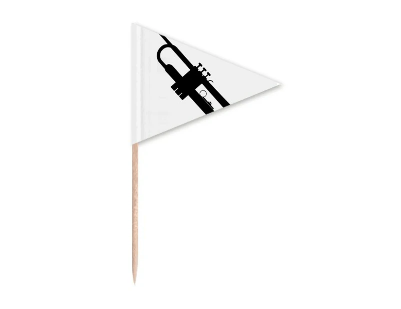 Horn Classical Music Vitality Sounds Toothpick Triangle Cupcake Toppers Flag