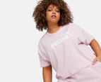 Puma Women's Essentials Cropped Logo Tee / T-Shirt / Tshirt - Grape Mist