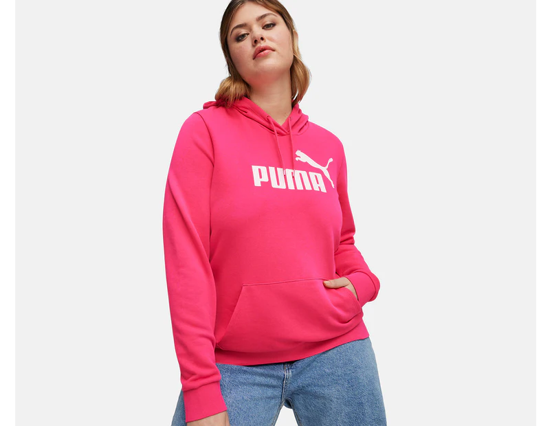 Puma Women's Essentials Logo Hoodie - Garnet Rose