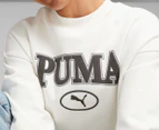 Puma Women's Squad Fleece Crewneck Sweatshirt - Warm White