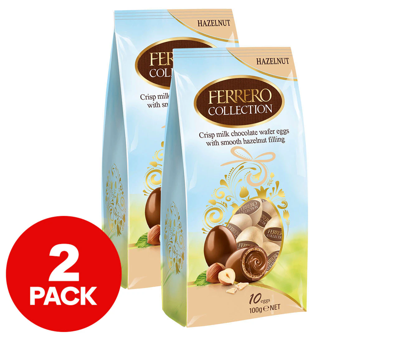 2 x Ferrero Collection Easter Eggs Hazelnut 100g 10pk