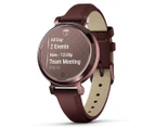 Garmin 35.4mm Lily 2 Classic Leather Smart Watch - Dark Bronze/Mulberry