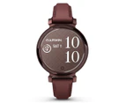 Garmin 35.4mm Lily 2 Classic Leather Smart Watch - Dark Bronze/Mulberry