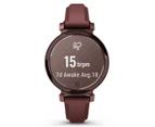 Garmin 35.4mm Lily 2 Classic Leather Smart Watch - Dark Bronze/Mulberry