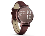 Garmin 35.4mm Lily 2 Classic Leather Smart Watch - Dark Bronze/Mulberry