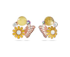 Butterfly Floral Stud Earrings