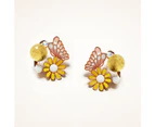 Butterfly Floral Stud Earrings