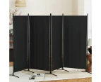 Artiss 4 Panel Room Divider Screen 345x180cm Fabric Black