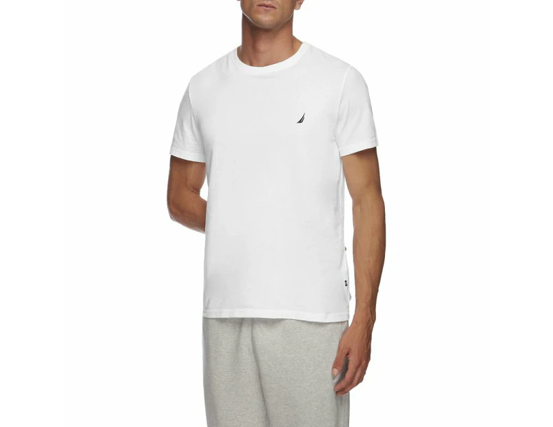 Nautica Short Sleeve Anchor Logo Tee  WHITE