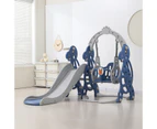 Advwin Toddler Slide Swing Set with Basketball Hoop Blue Grey