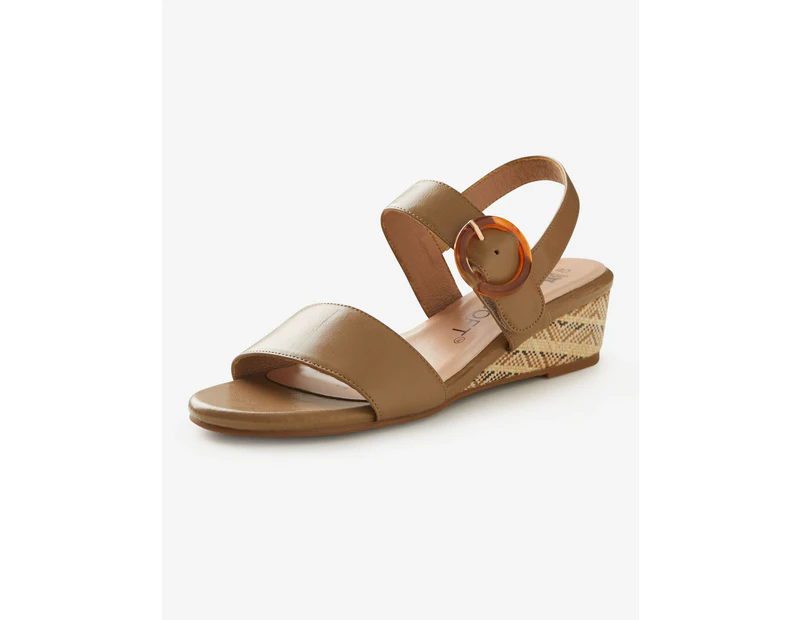 RIVERS -  Double Strap Wedge Sandal Amira - Nude