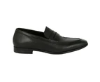 Debenhams Mens Tumbled Leather Loafers (Black) - DH6306