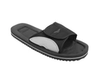 PDQ Mens Surfer Touch Fastening Beach Mule Pool Shoes (Black/Grey) - DF615