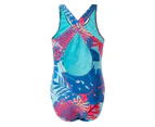 Aquawave Girls Salava One Piece Swimsuit (Blue/Curacao Jungle) - IG145