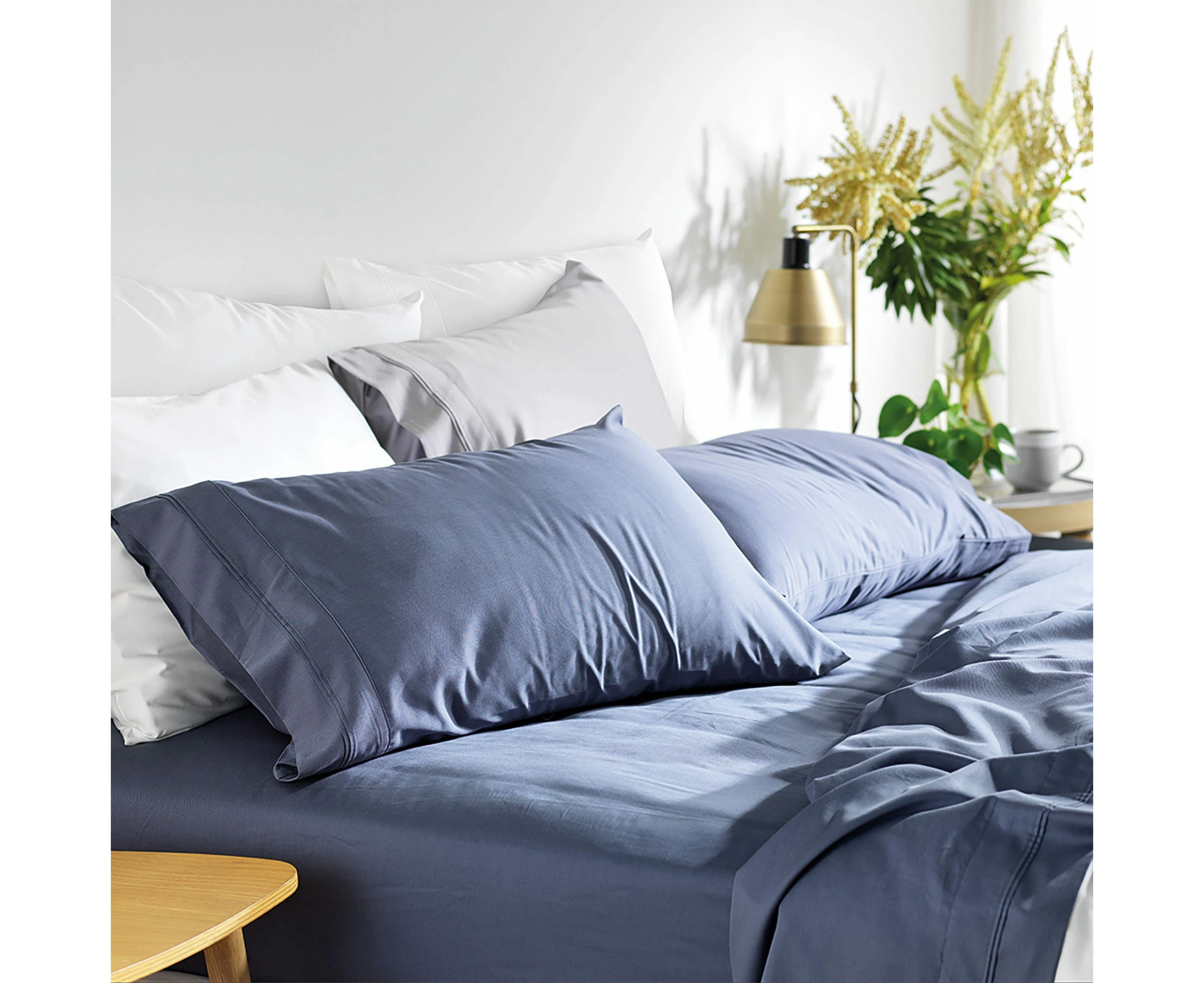 MyHouse Riley Bamboo Cotton Bed Sheet Set Midnight Blue Bamboo/Cotton  - Midnight Blue - Single