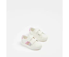 Target First Walker Baby Girls Double Strap 4 Glitter Stripe Sneaker - Pink