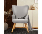 Furb Armchair Lounge Chair Upholstered Accent Tub Chairs Dutch Velvet Sofa Grey