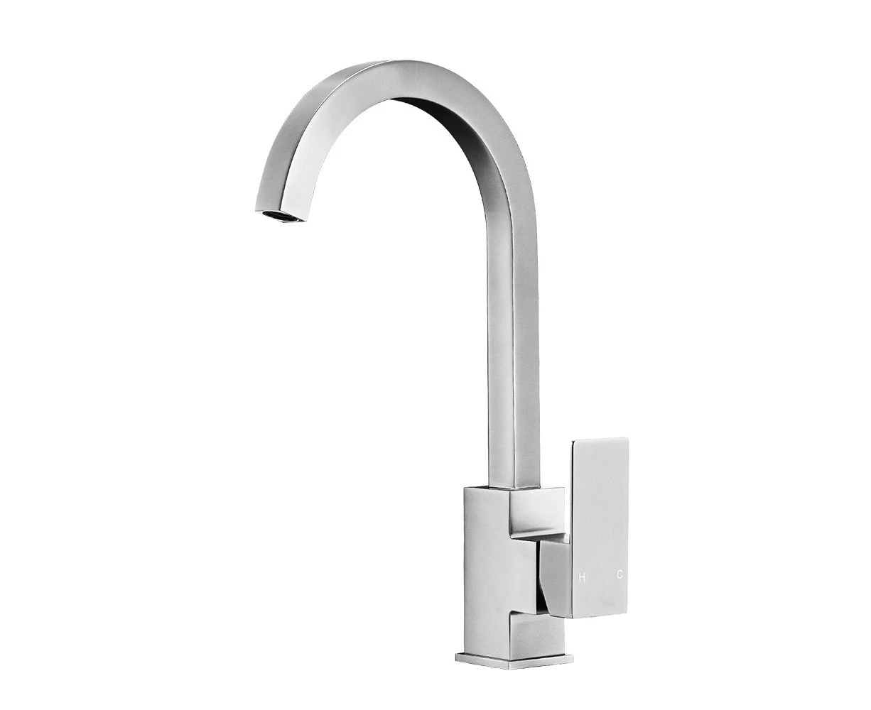 Simplus Brass Kitchen Mixer Tap Sink Faucet Taps Laundry Swivel Brushed Silver