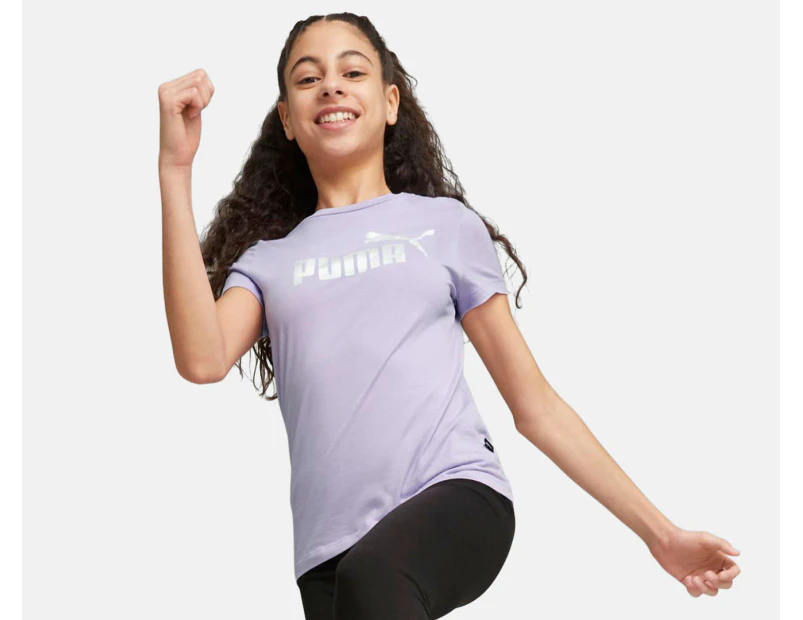 Puma Youth Girls' Essentials+ Nova Shine Logo Tee / T-Shirt / Tshirt - Vivid Violet