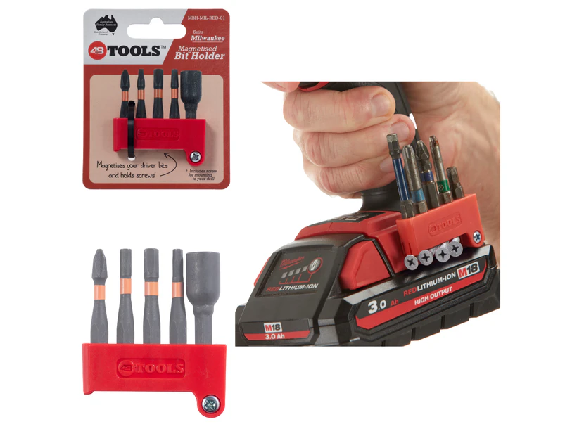 Milwaukee Magnetic screwdriver Bit Holder drill mounts RED from 48 Tools