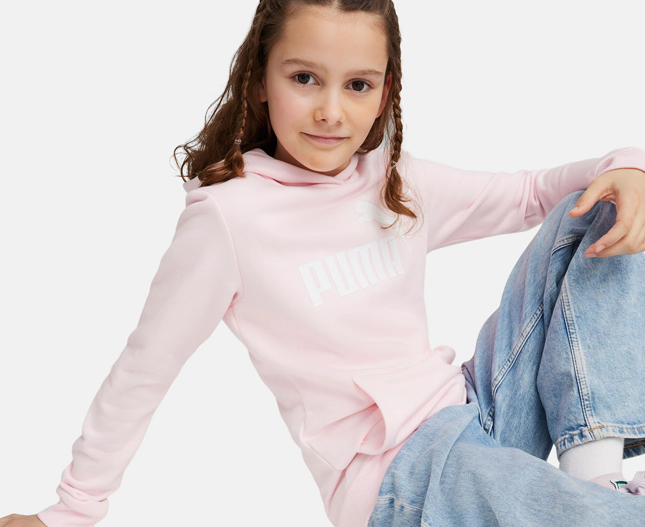 Puma Girls' Essentials Logo Hoodie - Whisp of Pink