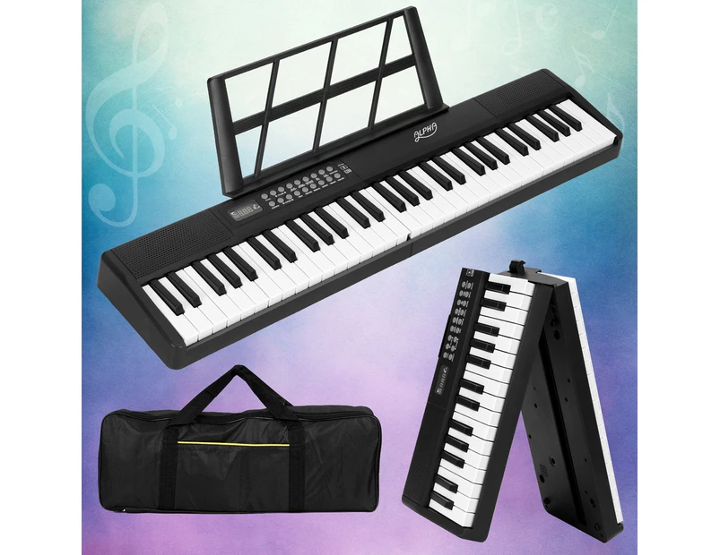 Alpha 61 Keys Foldable Electronic Piano Keyboard Digital Electric w/ Carry Bag