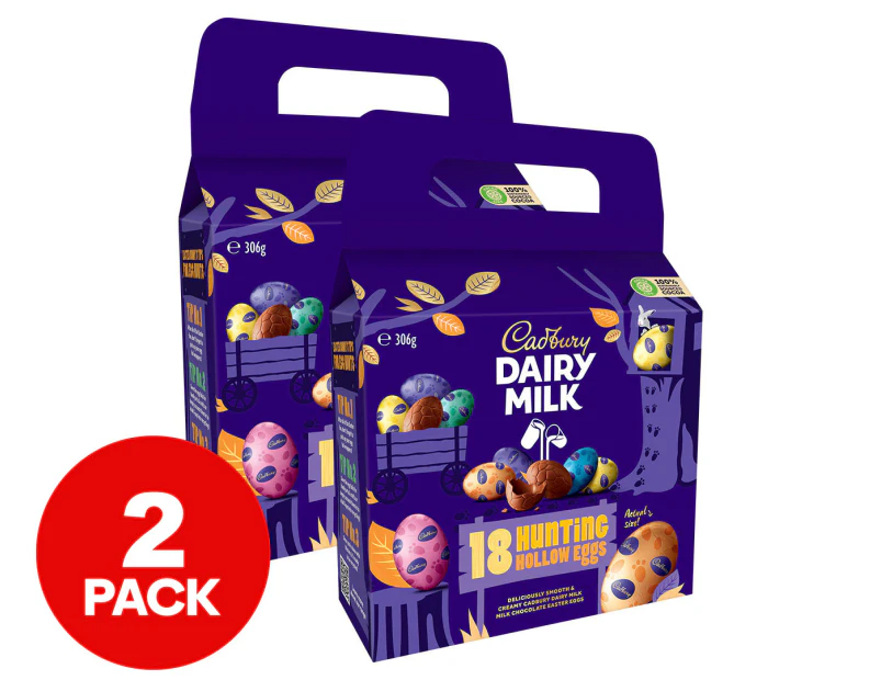 2 x Cadbury Dairy Milk Hunting Hollow Easter Eggs 306g