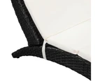 vidaXL Folding Sun Lounger with Cushion Poly Rattan Black