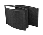 vidaXL Folding Sun Lounger with Cushion Poly Rattan Black