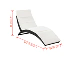 Folding Sun Lounger with Cushion Poly Rattan Black