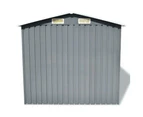 vidaXL Garden Storage Shed Grey Metal 204x132x186 cm