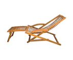 vidaXL Deck Chair with Footrest Solid Acacia Wood
