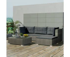 vidaXL 5 Piece Garden Lounge Set with Cushions Poly Rattan Grey