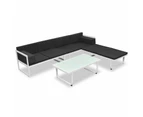vidaXL 4 Piece Garden Lounge Set with Cushions Aluminium Black
