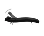 Sun Lounger with Pillow Poly Rattan Black