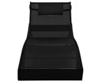 Sun Lounger with Pillow Poly Rattan Black