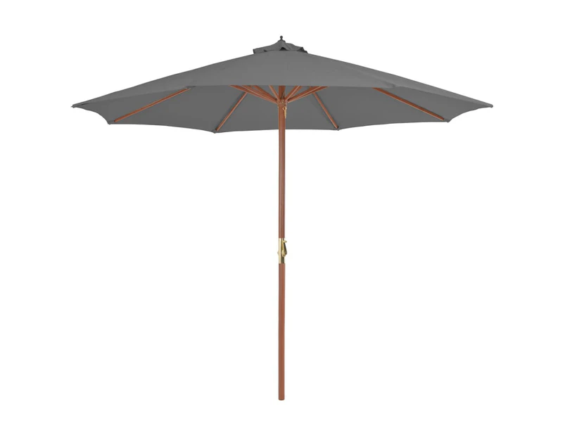 vidaXL Outdoor Parasol with Wooden Pole 300 cm Anthracite