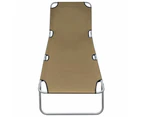 vidaXL Foldable Sunlounger with Adjustable Backrest Taupe