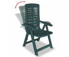 vidaXL Reclining Garden Chairs 2 pcs Plastic Green