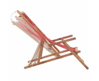 vidaXL Folding Beach Chair Fabric and Wooden Frame Red