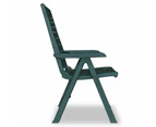 vidaXL Reclining Garden Chairs 2 pcs Plastic Green